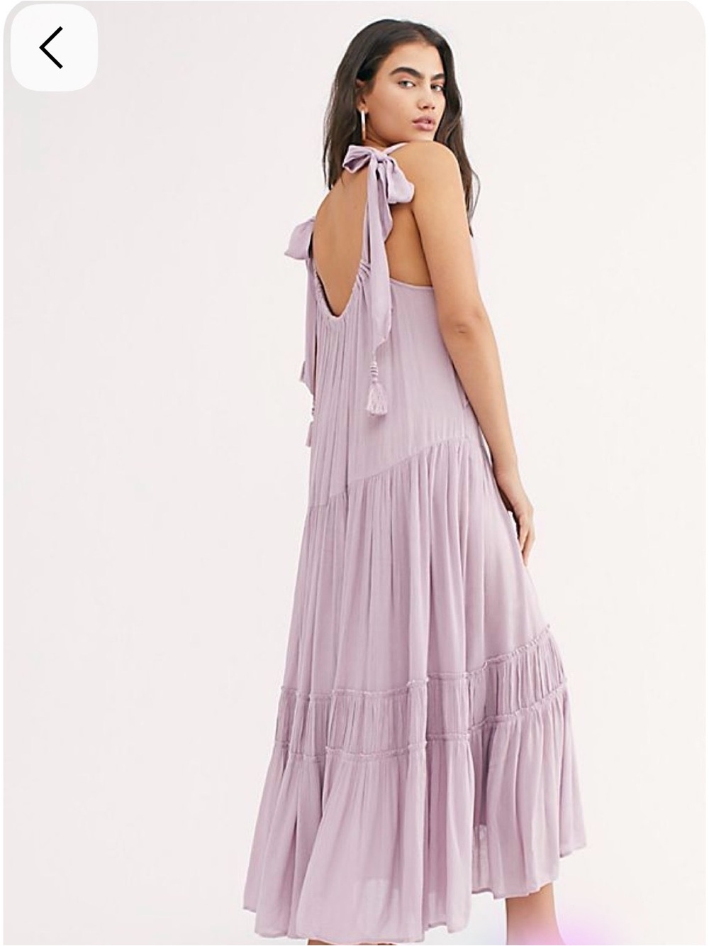 Free People Bare It All Maxi Dress, featuring tie shoulder straps XS